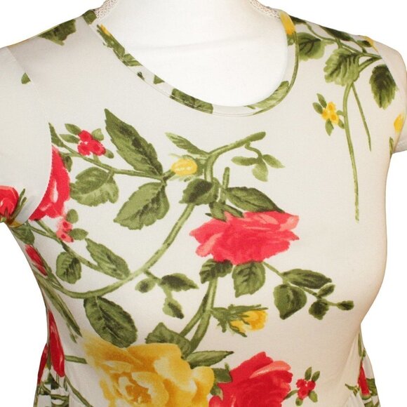 Pomelo women’s XS Short Sleeve Baby Doll White Floral Shirt - Picture 2 of 5